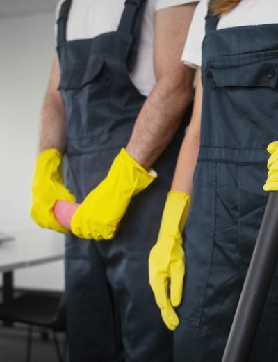 side-view-people-cleaning-building